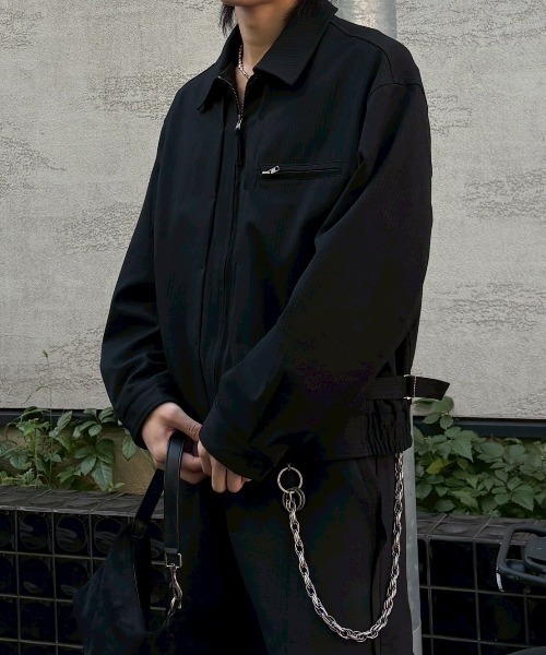 Chikashitsu +(チカシツプラス)の「【Chikashitsu +】pin tuck stripe blouson / 【チカシツプラス】ピンタックストライプブルゾン(ブルゾン・メンズ・チャコール/ブラック・L/M)」の8枚目の写真