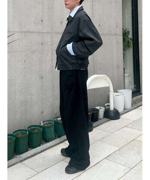 Chikashitsu +(チカシツプラス)の「【Chikashitsu +】pin tuck stripe blouson / 【チカシツプラス】ピンタックストライプブルゾン(ブルゾン・メンズ・チャコール/ブラック・L/M)」の18枚目の写真