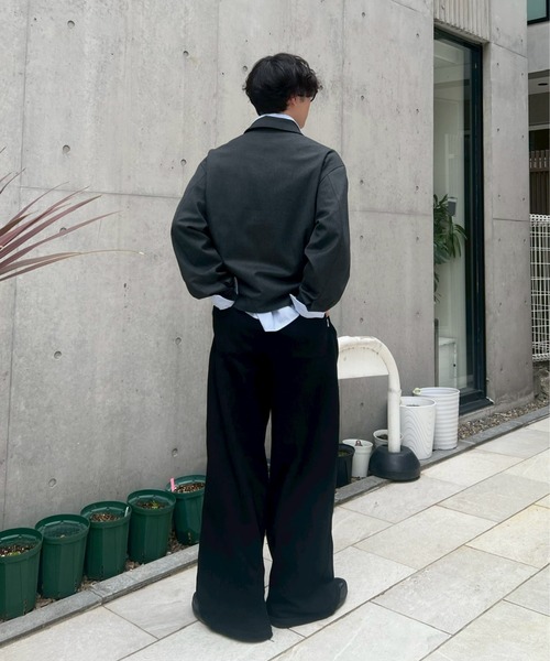 Chikashitsu +(チカシツプラス)の「【Chikashitsu +】pin tuck stripe blouson / 【チカシツプラス】ピンタックストライプブルゾン(ブルゾン・メンズ・チャコール/ブラック・L/M)」の19枚目の写真