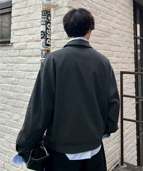 Chikashitsu +(チカシツプラス)の「【Chikashitsu +】pin tuck stripe blouson / 【チカシツプラス】ピンタックストライプブルゾン(ブルゾン・メンズ・チャコール/ブラック・L/M)」の21枚目の写真