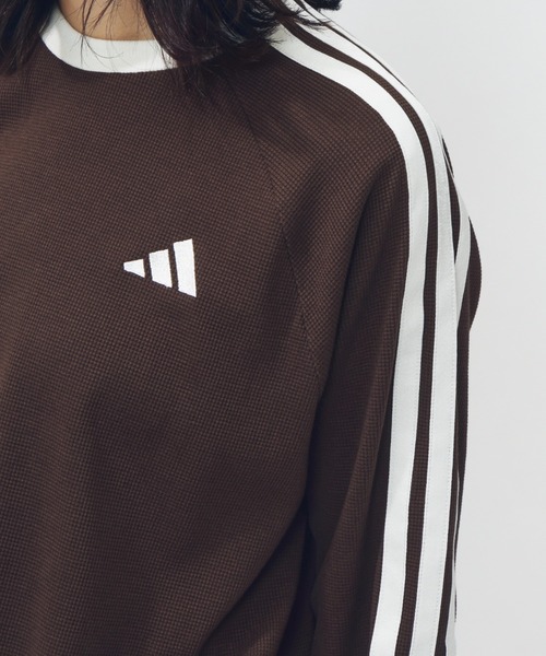 adidas(アディダス)の「【別注】アディダス adidas ワッフル スリーストライプス オーバーサイズフィット ロングスリーブTシャ 限定コラボ(Tシャツ/カットソー・レディース・オフホワイト/ブラウン/サンドグレー・S/M/L/XL)」の15枚目の写真