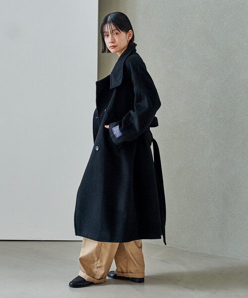 低身長サイズあり＞2WAY ウール ハイネック ロングコート（その他