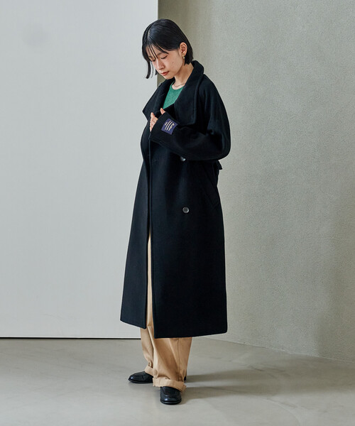 K&Y❤︎ ブラックオーバーサイズロングコート FASHIRU ダブルフェイス