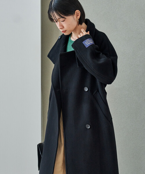 低身長サイズあり＞2WAY ウール ハイネック ロングコート（ステン