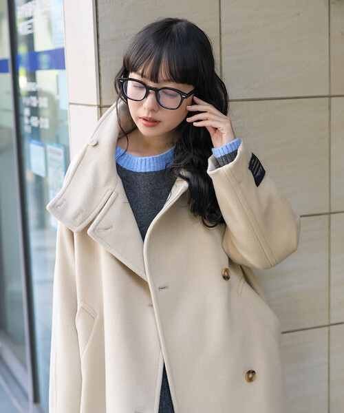 FREAK'S STORE（フリークスストア）の「＜低身長サイズあり＞2WAY ウール ハイネック ロングコート（ステンカラーコート・レディース・ブラウン/ブラック/オフホワイト・ﾌﾘ-/X-SMALL）」の19枚目の写真