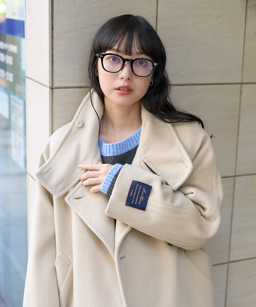 FREAK'S STORE（フリークスストア）の「＜低身長サイズあり＞2WAY ウール ハイネック ロングコート（ステンカラーコート・レディース・ブラウン/ブラック/オフホワイト・ﾌﾘ-/X-SMALL）」の21枚目の写真