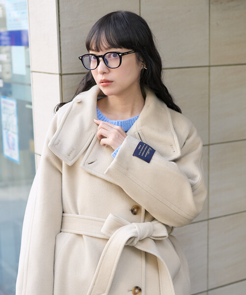 セール】＜低身長サイズあり＞2WAY ウール ハイネック ロングコート