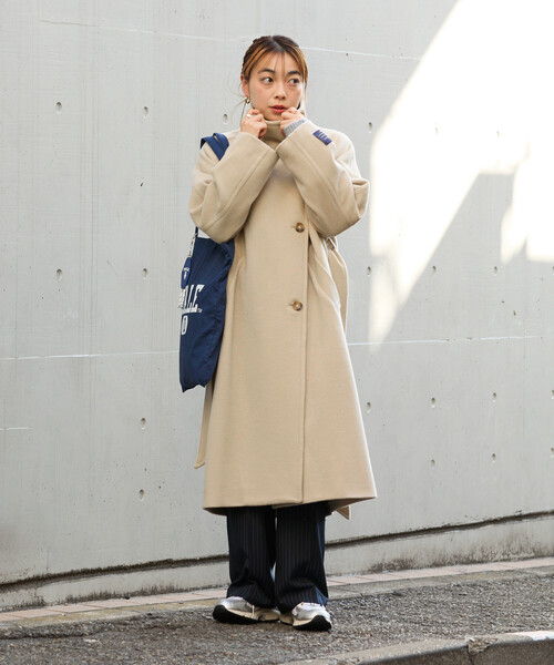 低身長サイズあり＞2WAY ウール ハイネック ロングコート（その他
