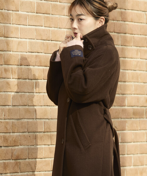 セール】＜低身長サイズあり＞2WAY ウール ハイネック ロングコート