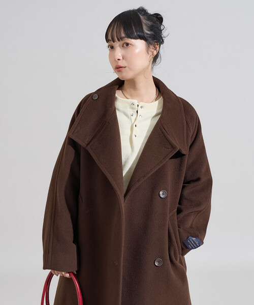 低身長サイズあり＞2WAY ウール ハイネック ロングコート（その他