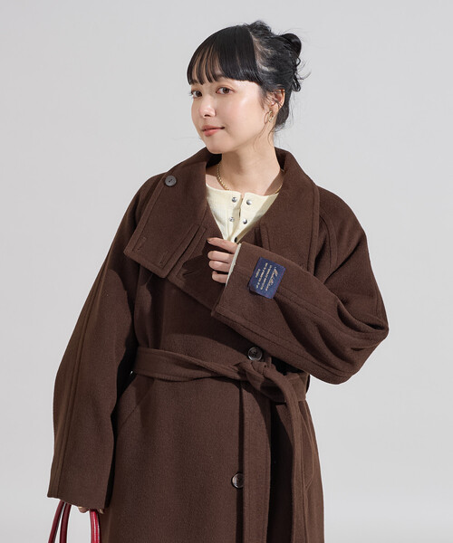 セール】＜低身長サイズあり＞2WAY ウール ハイネック ロングコート