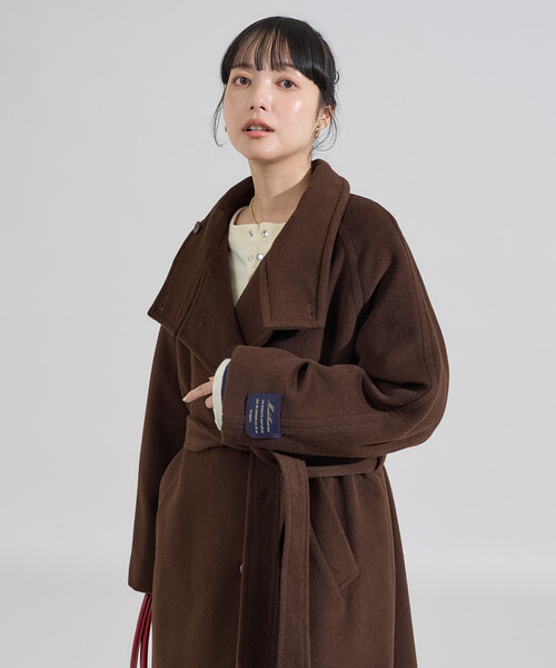 セール】＜低身長サイズあり＞2WAY ウール ハイネック ロングコート