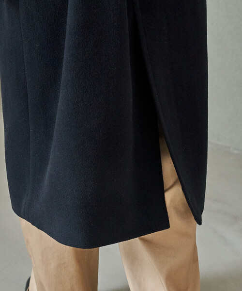 FREAK'S STORE（フリークスストア）の「＜低身長サイズあり＞2WAY ウール ハイネック ロングコート（ステンカラーコート・レディース・ブラウン/ブラック/オフホワイト・ﾌﾘ-/X-SMALL）」の7枚目の写真