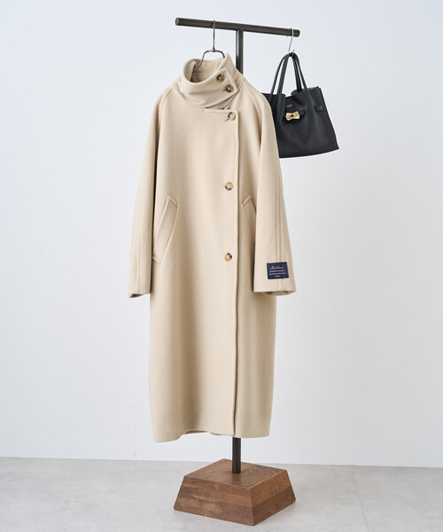 セール】＜低身長サイズあり＞2WAY ウール ハイネック ロングコート