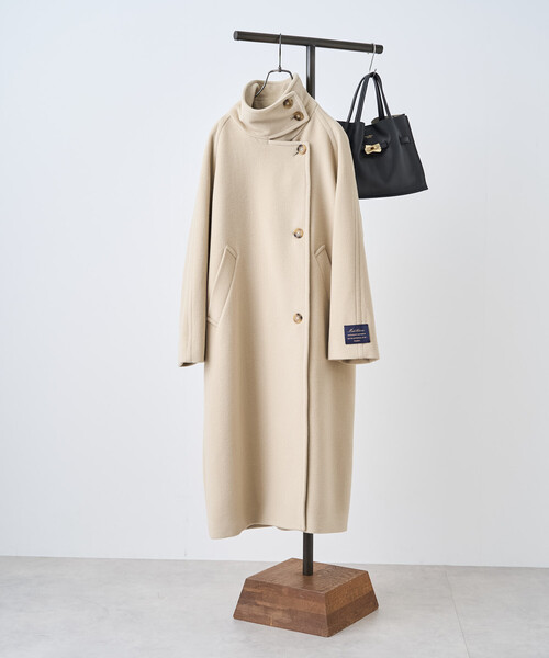 FREAK'S STORE（フリークスストア）の「＜低身長サイズあり＞2WAY ウール ハイネック ロングコート（ステンカラーコート・レディース・ブラウン/ブラック/オフホワイト・ﾌﾘ-/X-SMALL）」の13枚目の写真