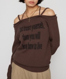 LAGUA GEM | NECK LOOSEY PRINT ニット(ニット/セーター)