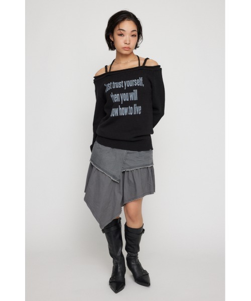 LAGUA GEM（ラグアジェム）の「NECK LOOSEY PRINT ニット（ニット/セーター・レディース・ブラウン/アイボリー/ブラック・FREE）」の5枚目の写真