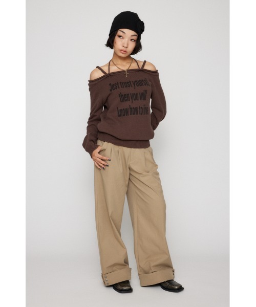 LAGUA GEM（ラグアジェム）の「NECK LOOSEY PRINT ニット（ニット/セーター・レディース・ブラウン/アイボリー/ブラック・FREE）」の13枚目の写真