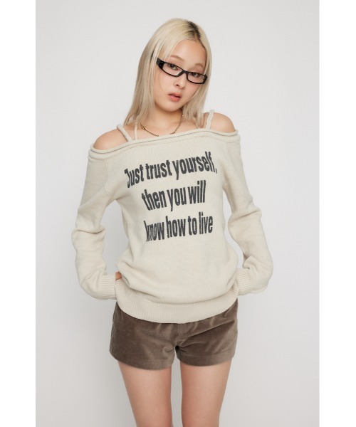 LAGUA GEM（ラグアジェム）の「NECK LOOSEY PRINT ニット（ニット/セーター・レディース・ブラウン/アイボリー/ブラック・FREE）」の15枚目の写真