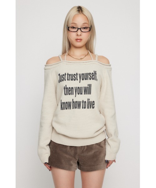 LAGUA GEM（ラグアジェム）の「NECK LOOSEY PRINT ニット（ニット/セーター・レディース・ブラウン/アイボリー/ブラック・FREE）」の21枚目の写真