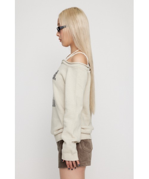 LAGUA GEM（ラグアジェム）の「NECK LOOSEY PRINT ニット（ニット/セーター・レディース・ブラウン/アイボリー/ブラック・FREE）」の16枚目の写真