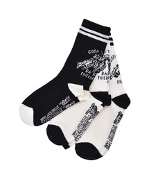 LURKING CLASS（ラーキングクラス）の「LURKING CLASS/ラーキングクラス キッズ 靴下 クルー丈ソックス 3足セット GOOD TIME KIDS 3PACK SOCKS STAM02K（ソックス/靴下）」