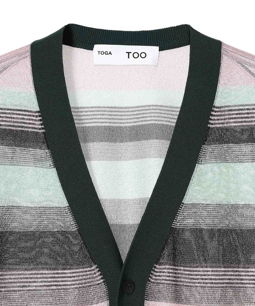 TOGA PULLA（トーガ　プルラ）の「TOGA PULLA Sheer knit cardigan TZ251-XO927（カーディガン/ボレロ・レディース・グリーン/ネイビー・MEDIUM）」の4枚目の写真