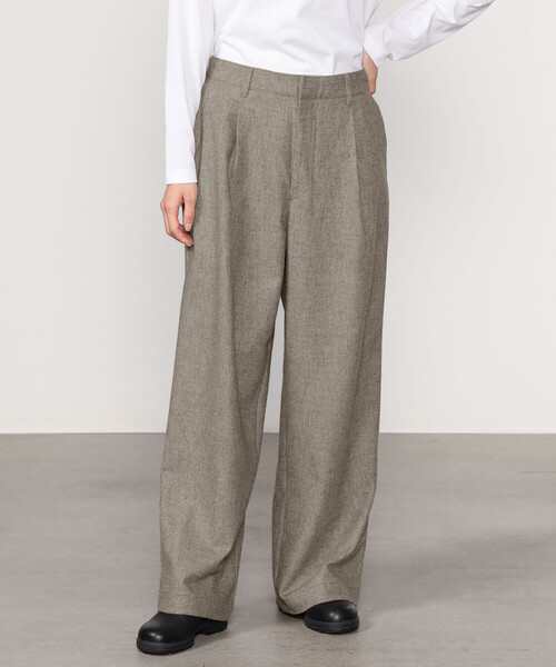 GYMPHLEX（ジムフレックス）の「Gymphlex | ウールツイル ストレートワイドパンツ WOMEN（その他パンツ・レディース・ベージュ/ダークネイビー・12/14）」の11枚目の写真