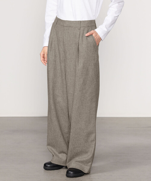 GYMPHLEX（ジムフレックス）の「Gymphlex | ウールツイル ストレートワイドパンツ WOMEN（その他パンツ・レディース・ベージュ/ダークネイビー・12/14）」の12枚目の写真