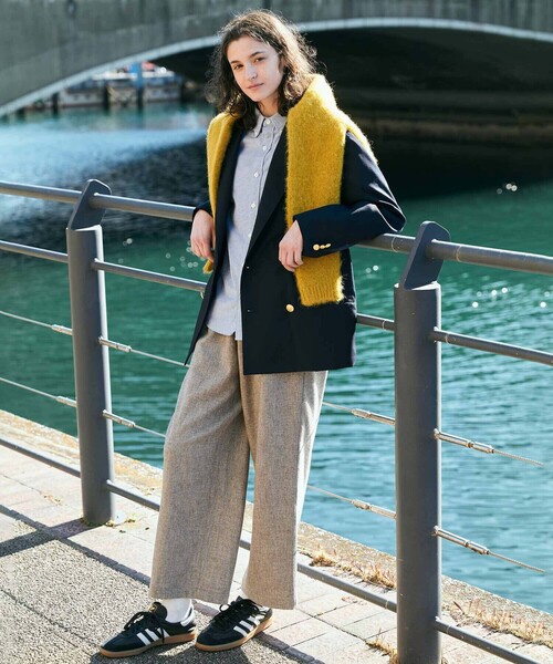 GYMPHLEX（ジムフレックス）の「Gymphlex | ウールツイル ストレートワイドパンツ WOMEN（その他パンツ・レディース・ベージュ/ダークネイビー・12/14）」の14枚目の写真