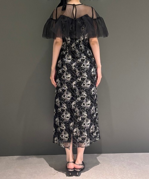 チュールフリルエンブロイダリードレス / tulle frills embroidery