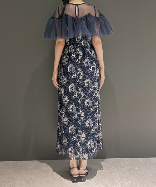 セール】チュールフリルエンブロイダリードレス / tulle frills セール】チュールフリルエンブロイダリードレス / tulle frills