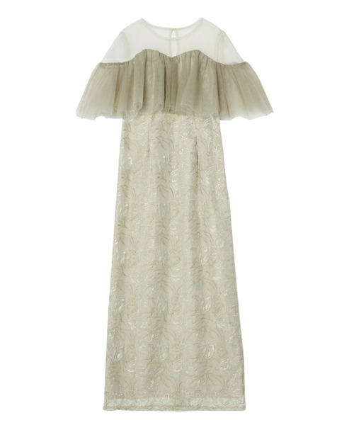 ANDRESD(アンドレスド)の「チュールフリルエンブロイダリードレス / tulle frills embroidery dress(ドレス・レディース・グリーン/ブラック/オレンジ/ネイビー・S/M/L)」の21枚目の写真