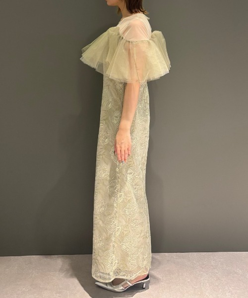 チュールフリルエンブロイダリードレス / tulle frills embroidery チュールフリルエンブロイダリードレス / tulle frills embroidery
