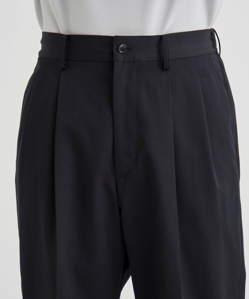 UNITED TOKYO(ユナイテッドトウキョウ)の「【残りわずか】WOOL COTTON ギャバ 2タックパンツ |防臭性/吸湿性/ムレ防止(スラックス・メンズ・ダークブラウン/ダークネイビー・1/2)」の11枚目の写真