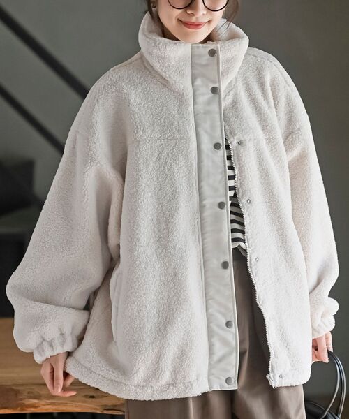 rps(アールピーエス)の「ボアスタンドブルゾン(ブルゾン・レディース・アイボリー/ブラック・フリー)」の12枚目の写真