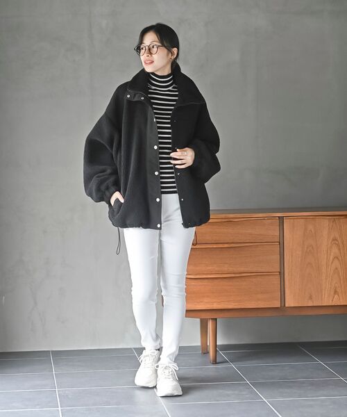 rps(アールピーエス)の「ボアスタンドブルゾン(ブルゾン・レディース・アイボリー/ブラック・フリー)」の13枚目の写真