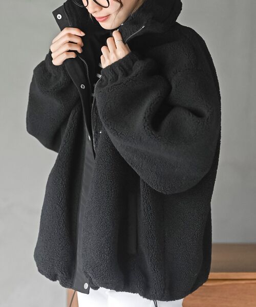 rps(アールピーエス)の「ボアスタンドブルゾン(ブルゾン・レディース・アイボリー/ブラック・フリー)」の18枚目の写真