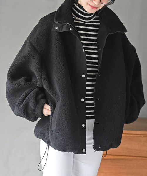 rps(アールピーエス)の「ボアスタンドブルゾン(ブルゾン・レディース・アイボリー/ブラック・フリー)」の21枚目の写真