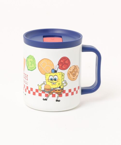 SiNCERE（シンシア）の「〈SPONGEBOB/スポンジボブ〉STAINLESS MUG/蓋付き ステンレスマグ WITH LID（グラス/マグカップ/タンブラー・レディース・ホワイト/オレンジ・ONE SIZE）」の5枚目の写真