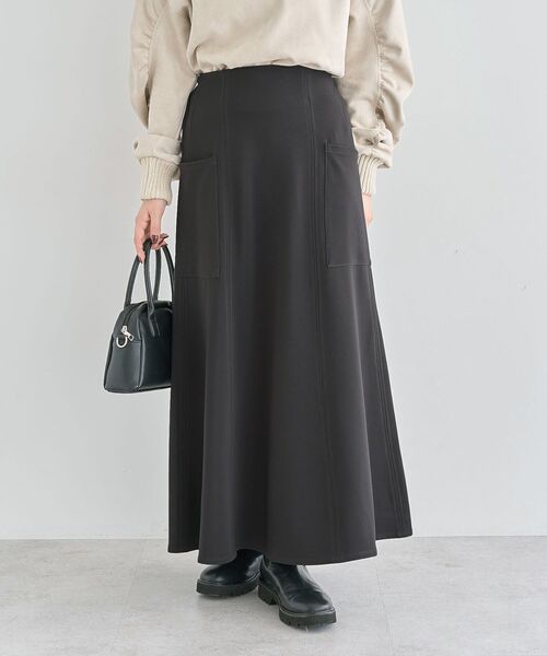 ELENCARE DUE(エレンカーレデュエ)の「・ELENCARE DUE サイドポケットフレアスカート(スカート・レディース・チャコールグレー/グリーン/ブラウン/ブラック・FREE)」の3枚目の写真