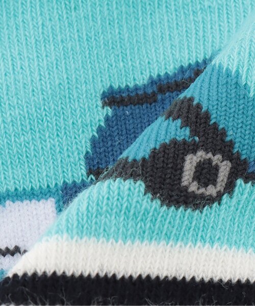 kladskap（クレードスコープ）の「働く車ボーダークルーソックス（ソックス/靴下・キッズ・トップグレー/エメラルド・L(18-20cm)/M(16-18cm)/S(13-15cm)/11-13cm）」の6枚目の写真