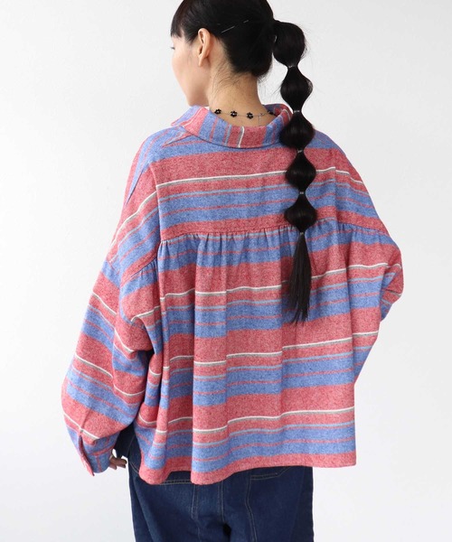 Three Four Time（ｽﾘｰﾌｫｰﾀｲﾑ）の「先染めネルマルチボーダーシャツ（シャツ/ブラウス・レディース・イエロー系その他/オレンジ系その他/レッド系その他・FREE）」の10枚目の写真