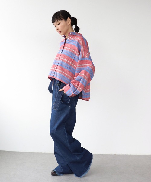 Three Four Time（ｽﾘｰﾌｫｰﾀｲﾑ）の「先染めネルマルチボーダーシャツ（シャツ/ブラウス・レディース・イエロー系その他/オレンジ系その他/レッド系その他・FREE）」の11枚目の写真