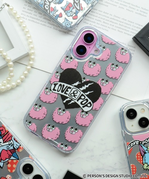 M-factory（エムファクトリー）の「iPhone16 ケース iPhone15 iPhone14 iPhone13 ラブアンドポップ メタリック背面ケース（スマホケース/カバー・レディース・シルバー系2/シルバー系4/シルバー系3/シルバー系1・iPhone 13/14/15/iPhone 16）」の2枚目の写真