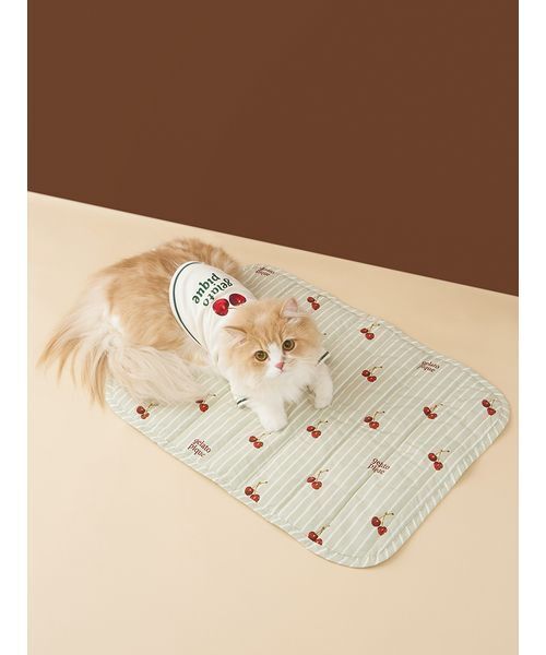 じぇっ様 セール】【CAT&DOG】チェリー柄カフェマット（その他ペットグッズ