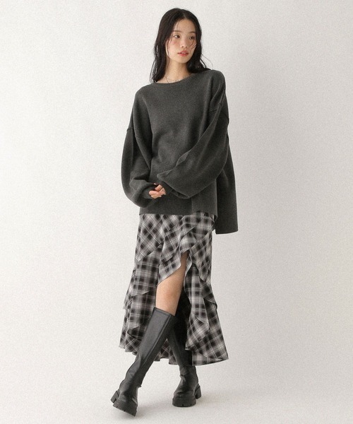 Heather（ヘザー）の「アソートイレヘムフリルロングスカート　612859（スカート・レディース・ブラック系その他/グレー系その他/ブラウン系その他・S/M）」の4枚目の写真