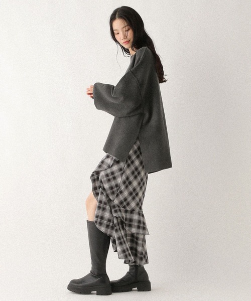 Heather（ヘザー）の「アソートイレヘムフリルロングスカート　612859（スカート・レディース・ブラック系その他/グレー系その他/ブラウン系その他・S/M）」の5枚目の写真