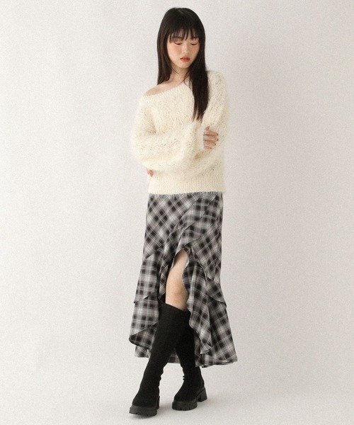 Heather（ヘザー）の「アソートイレヘムフリルロングスカート　612859（スカート・レディース・ブラック系その他/グレー系その他/ブラウン系その他・S/M）」の7枚目の写真