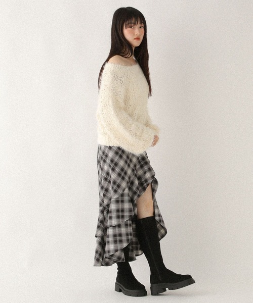 Heather（ヘザー）の「アソートイレヘムフリルロングスカート　612859（スカート・レディース・ブラック系その他/グレー系その他/ブラウン系その他・S/M）」の8枚目の写真